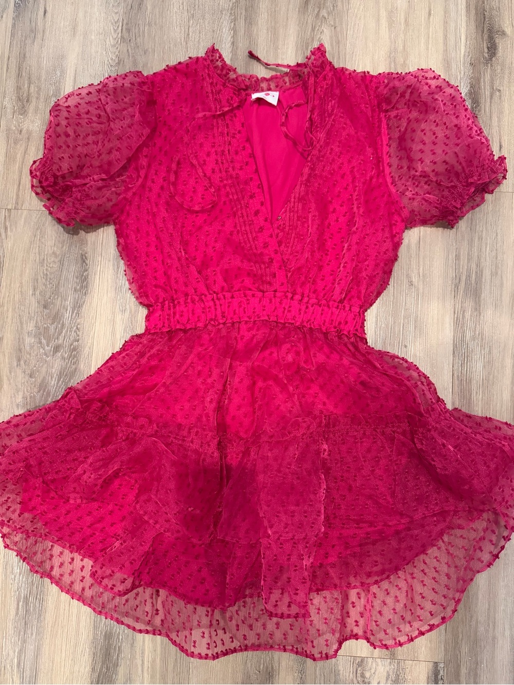 Buddy Love Hot Pink Swiss Dot Chiffon Romper